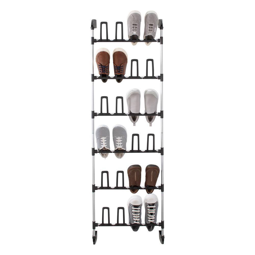 OIA 59 in. H 12-Pair Silver Metal Hanging Shoe Organizer NH-17718W