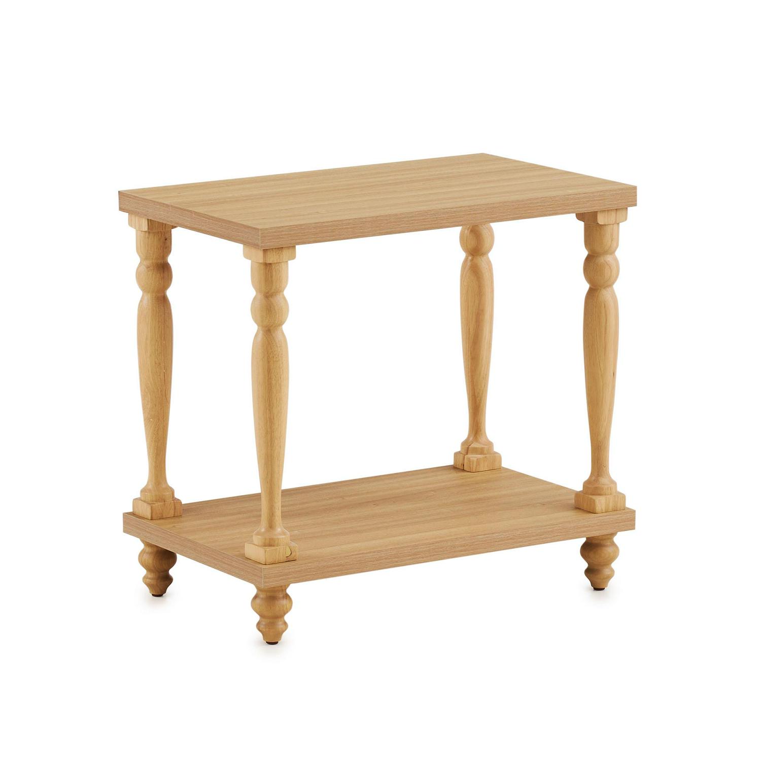 My Texas House Abbott Wood Side Table， Light Oak