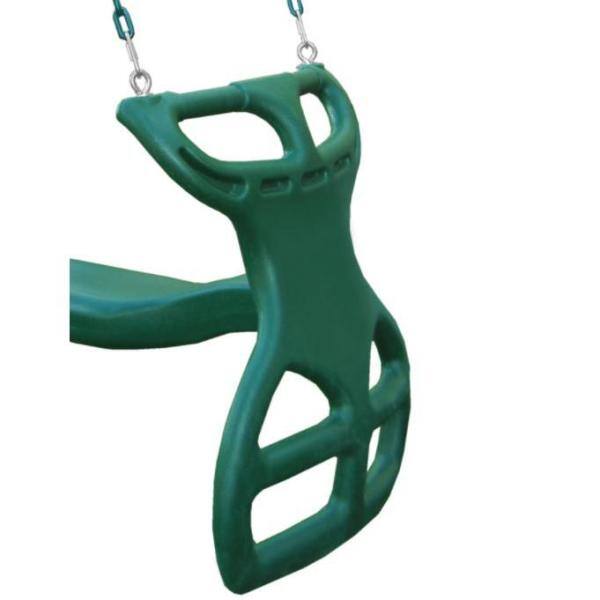 Gorilla Playsets Dual Ride Green Glider Swing with Green Coated Chains 04-0037-G