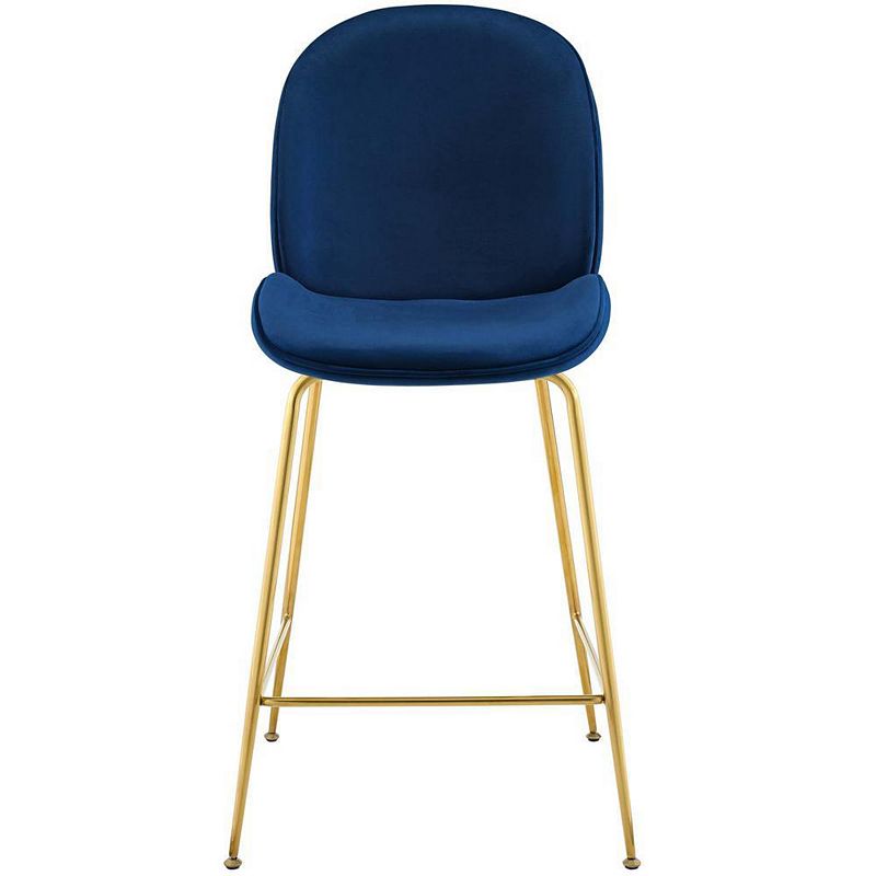 Modway Scoop Gold Stainless Steel Leg Performance Velvet Counter Stool