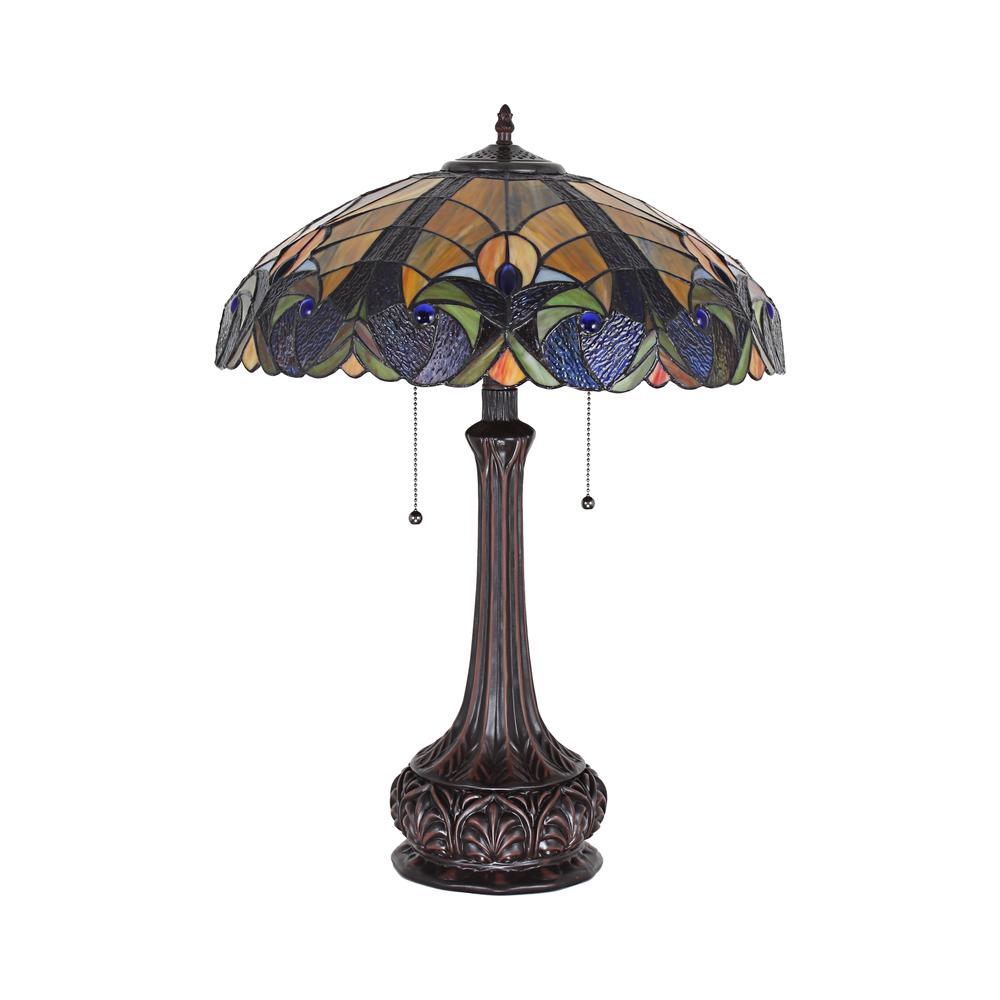 CHLOE Adalaide Tiffany-Style Victorian Stained Glass Table Lamp 25" Width