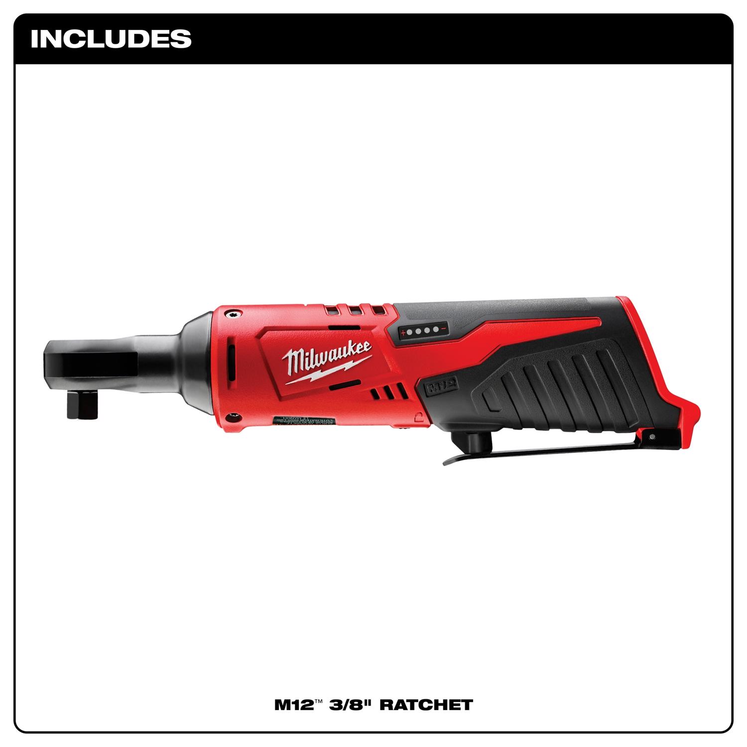 MW M12 12 V 3/8 in. Brushed Cordless Ratchet Tool Only