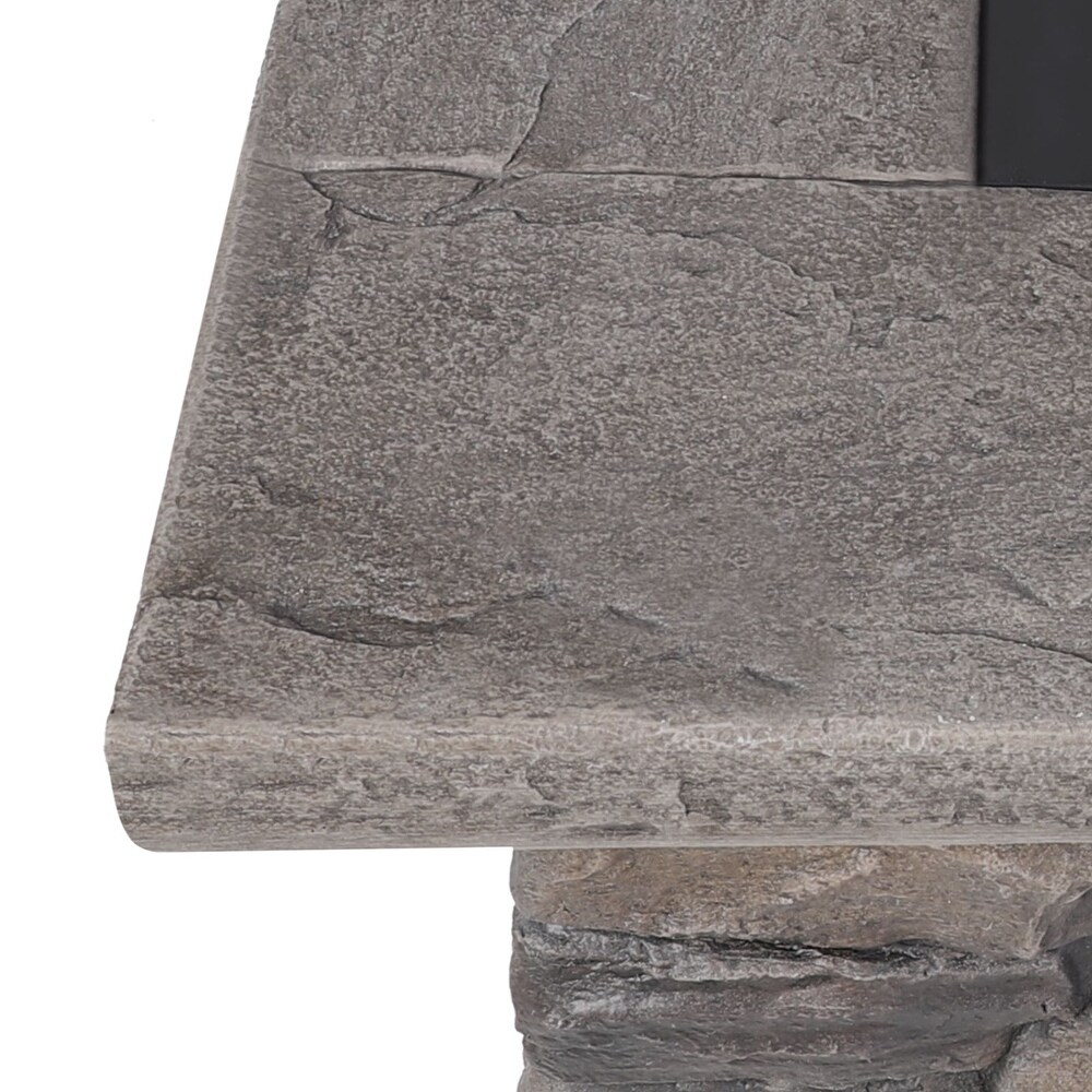 VEIKOUS Rectangle 50000 BTU Propane Gas Fire Pit Table for Outside Patio with Lid  Cover and Lava Rocks