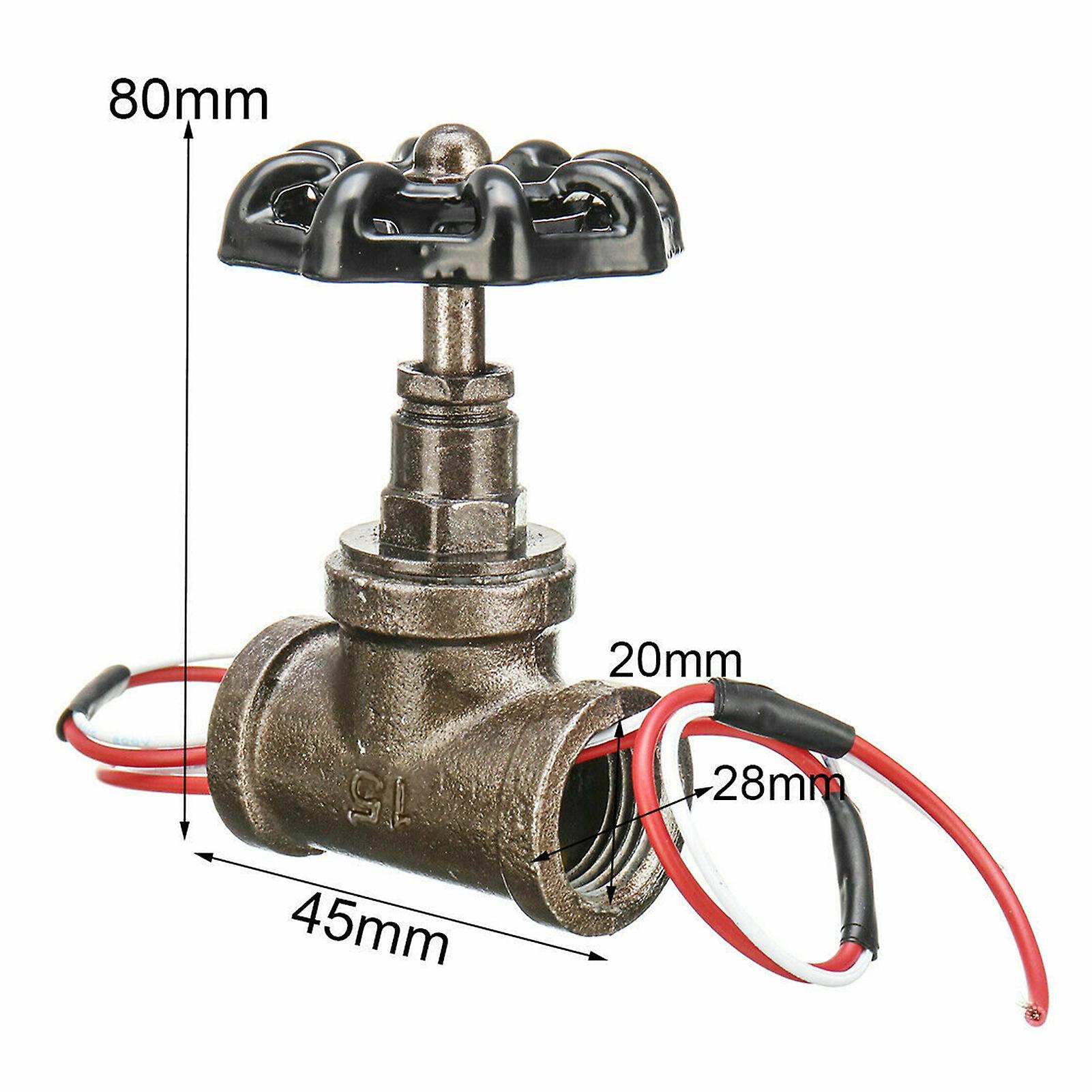 1/2 Inch Stop Valve Light Switch With Wire For Vintage Steampunk Pipe Table Lamp Loft Style Iron Valve No.218417