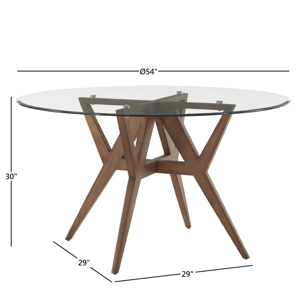 Sheeba Round Mid Century Modern Walnut 5 piece Dining Set by iNSPIRE Q Modern