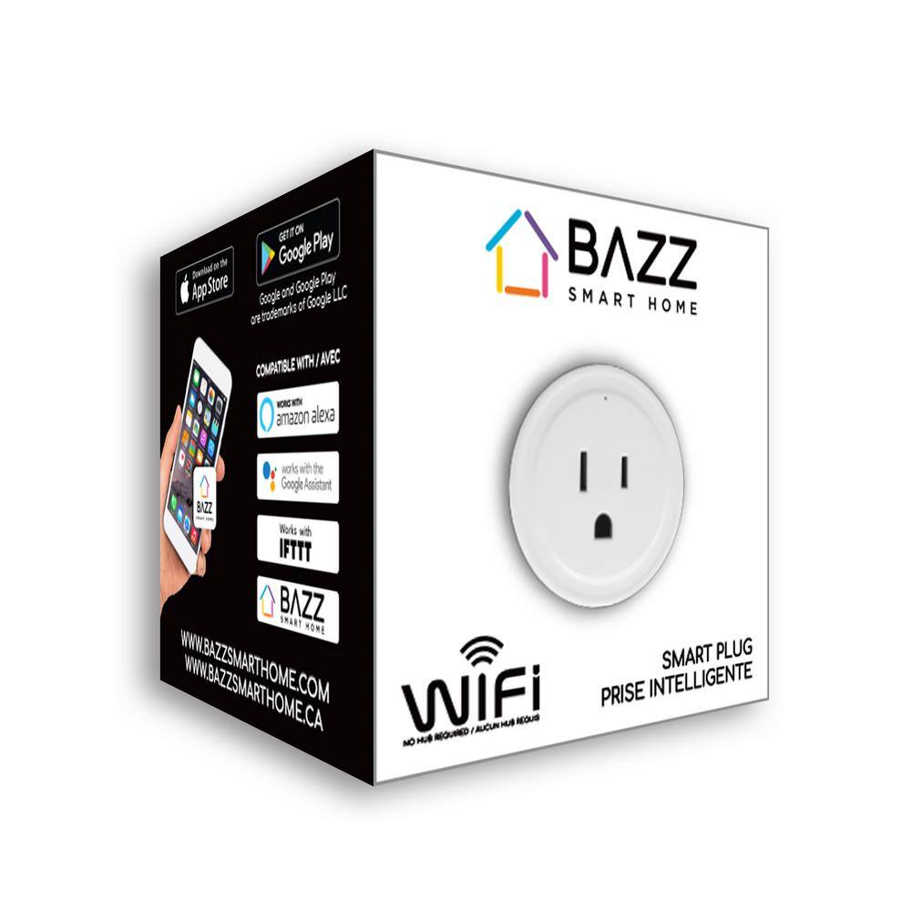 BAZZ SMART HOME 120-Volt Wi-Fi Smart Plug PLGWFW1