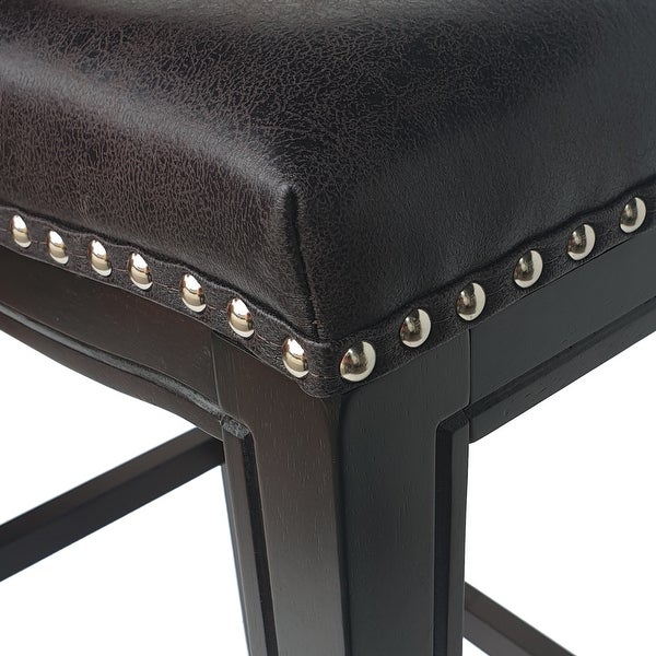 Tiffin Contemporary Studded Fabric Bar Stool (Set of 2) by Christopher Knight Home