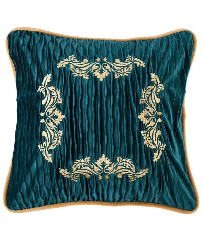 HiEnd Accents Velvet Embroidery 18x18 Pillow