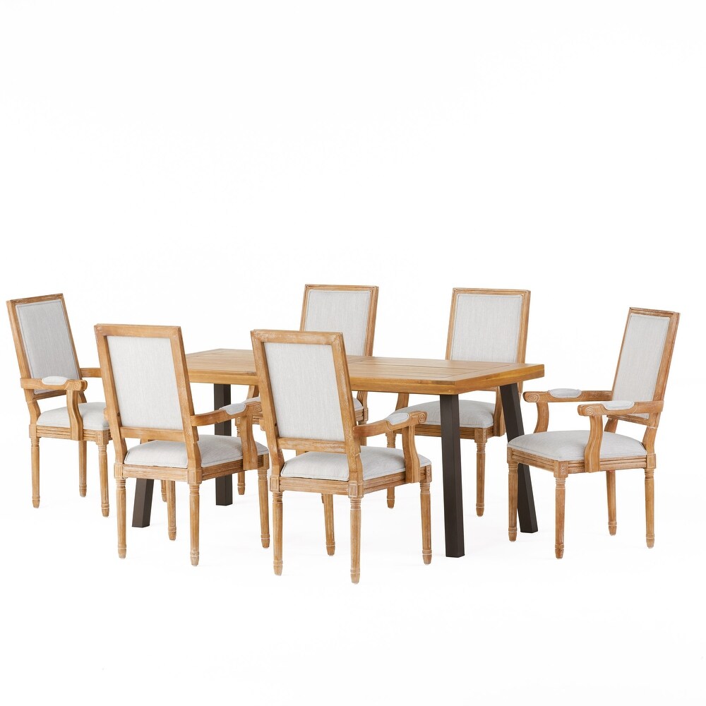 Ayers Fabric and Wood 7 Piece Dining Set by Christopher Knight Home