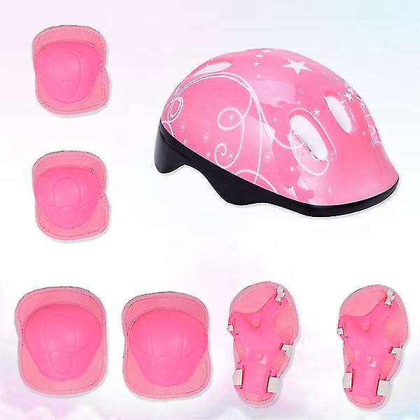 7pcs Children Elbow Wrist Knee Pads Helmet Children Sports Safety Protective Gear Skateboard Skate A