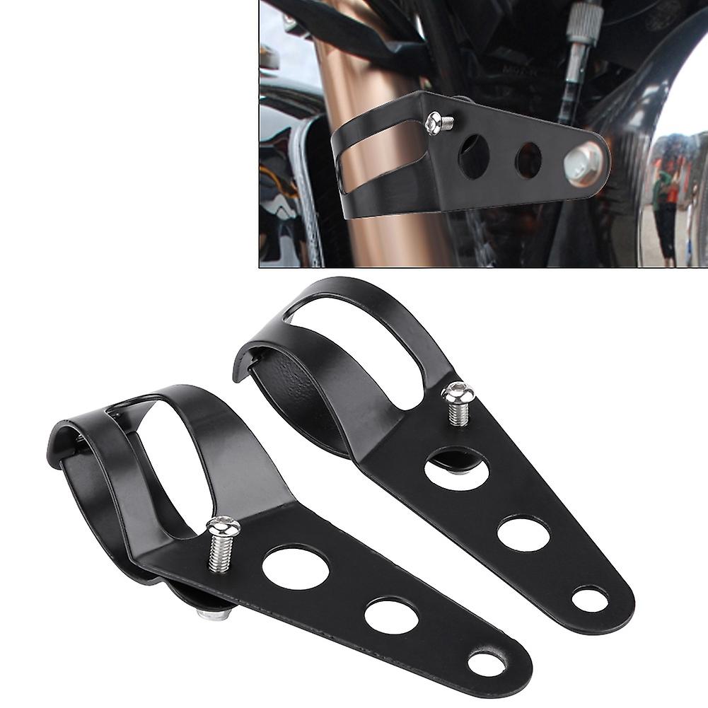 35-43mm Motorcycle Headlight Mount Bracket Fork Tube Clamp Kit Black For Chopper Cafe Racer