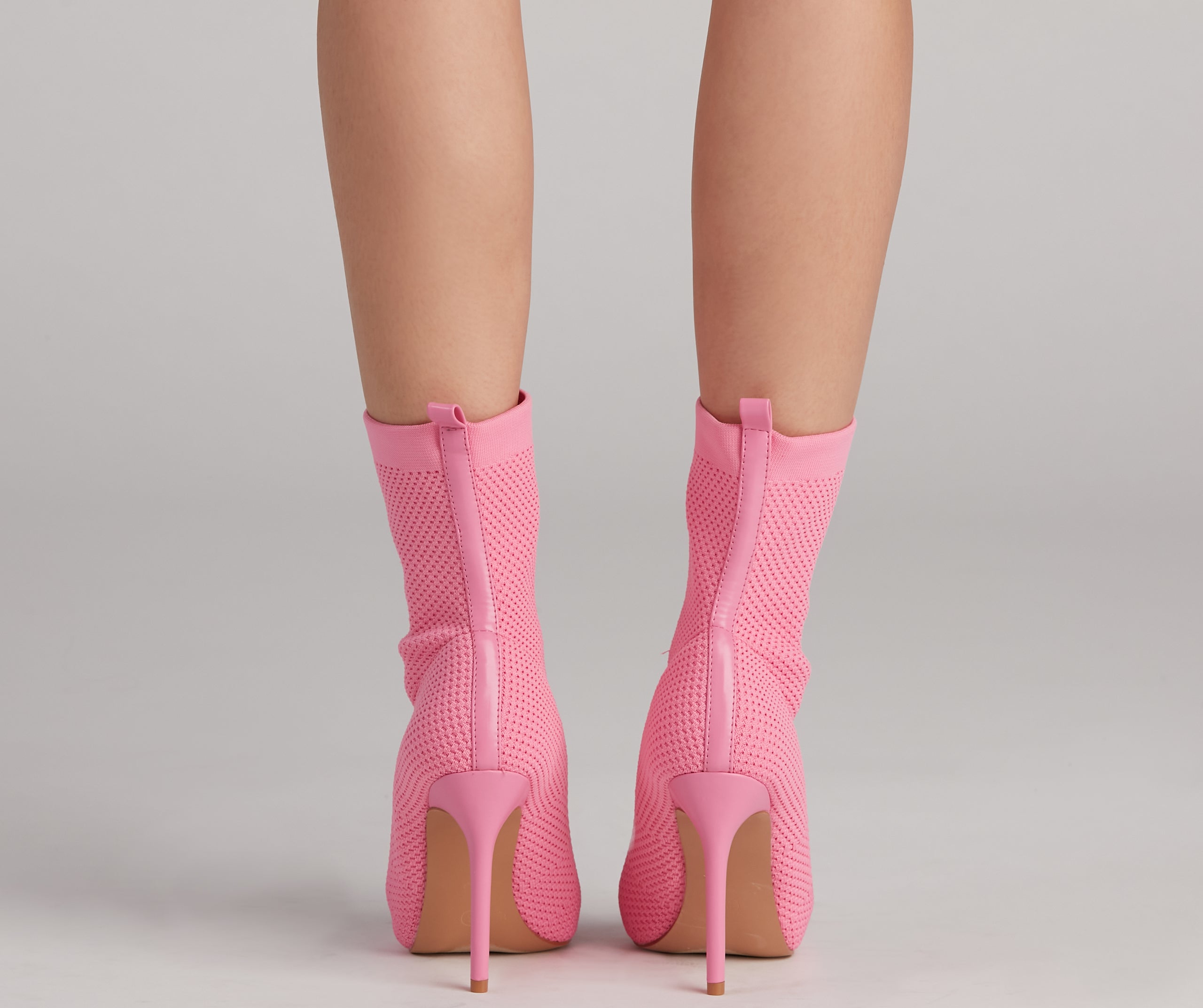 Major Strut Knit Stiletto Booties