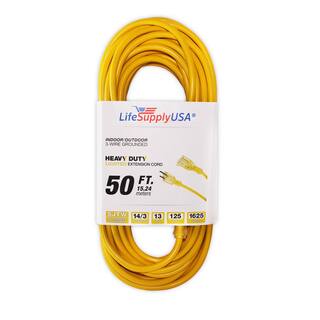 LifeSupplyUSA 143 50 ft. SJTW Full Copper 13 Amp 125-Volt 1625-Watt Lighted End IndoorOutdoor Extension Cord (10-Pack) 1014350FT