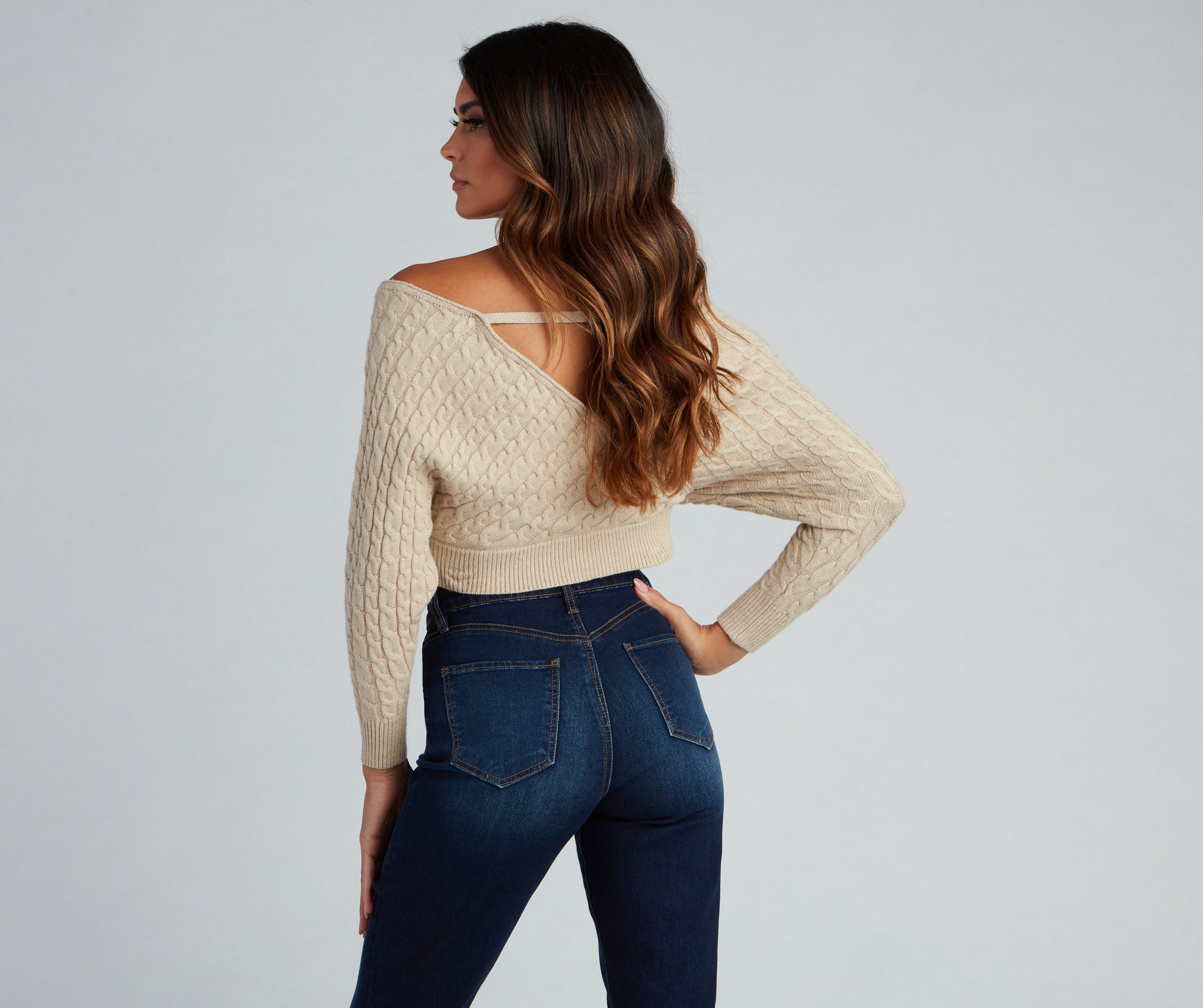 Cute Chills Surplice Crop Sweater