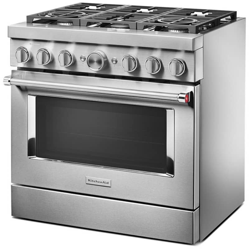 KitchenAid 36'' Stainless Steel Smart Commercial-Style Dual Fuel Range With 6 Burners