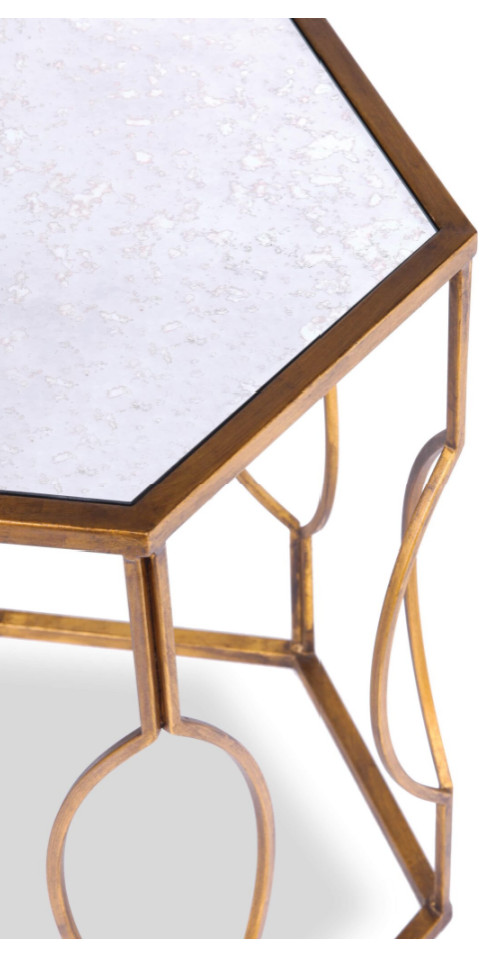 Hexagonal Antique Gold Side Table  Liang  ampEimil Tao   Contemporary   Side Tables And End Tables   by Oroa   Distinctive Furniture  Houzz