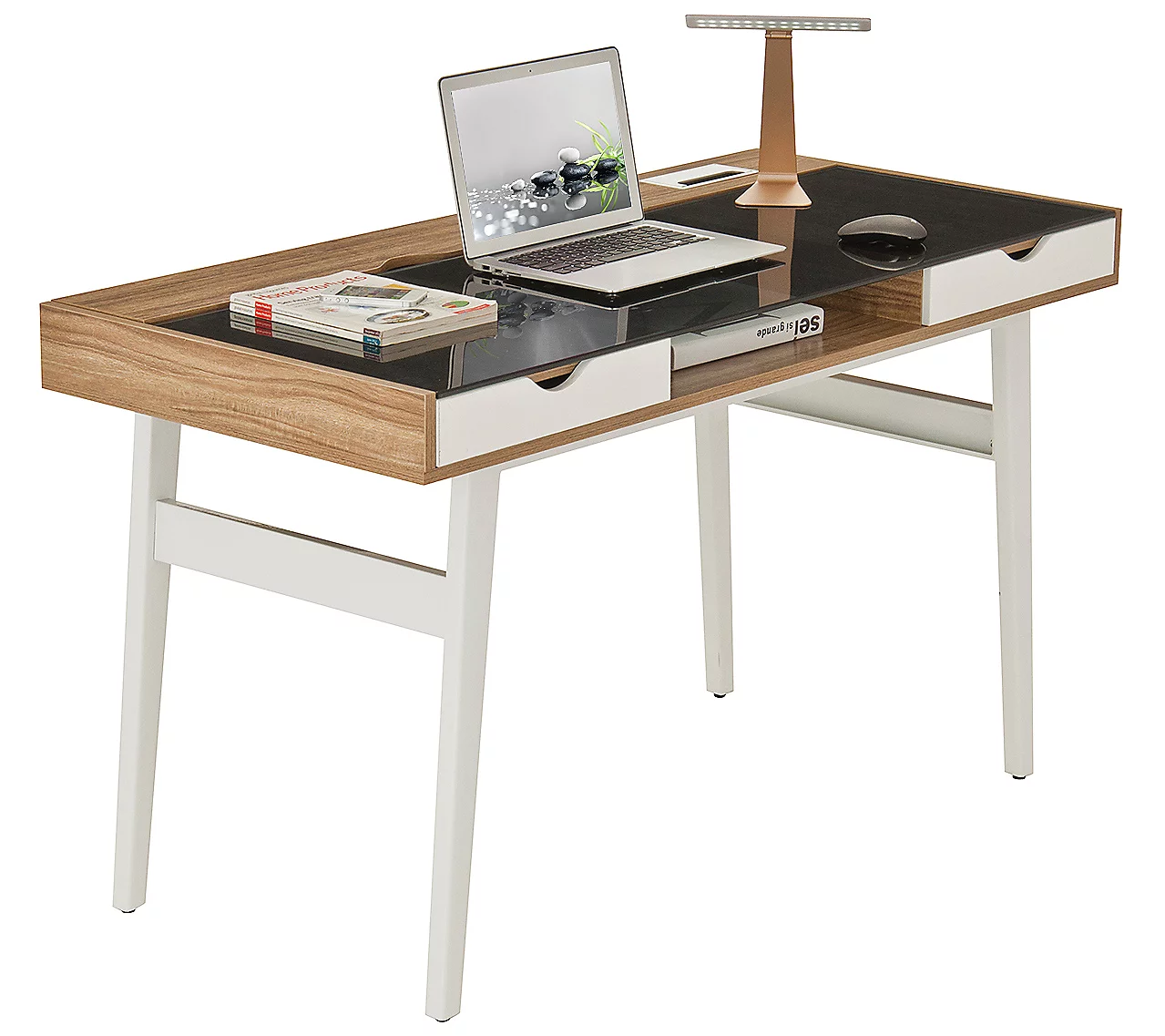 Compact Computer Desk with Multiple Storage