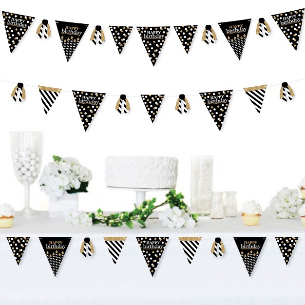 Big Dot Of Happiness Adult Happy Birthday Gold Diy Birthday Party Pennant Garland Decoration Triangle Banner 30 Pieces