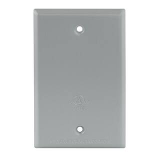 Commercial Electric Gray 1-Gang Weatherproof Blank Cover WBC100G