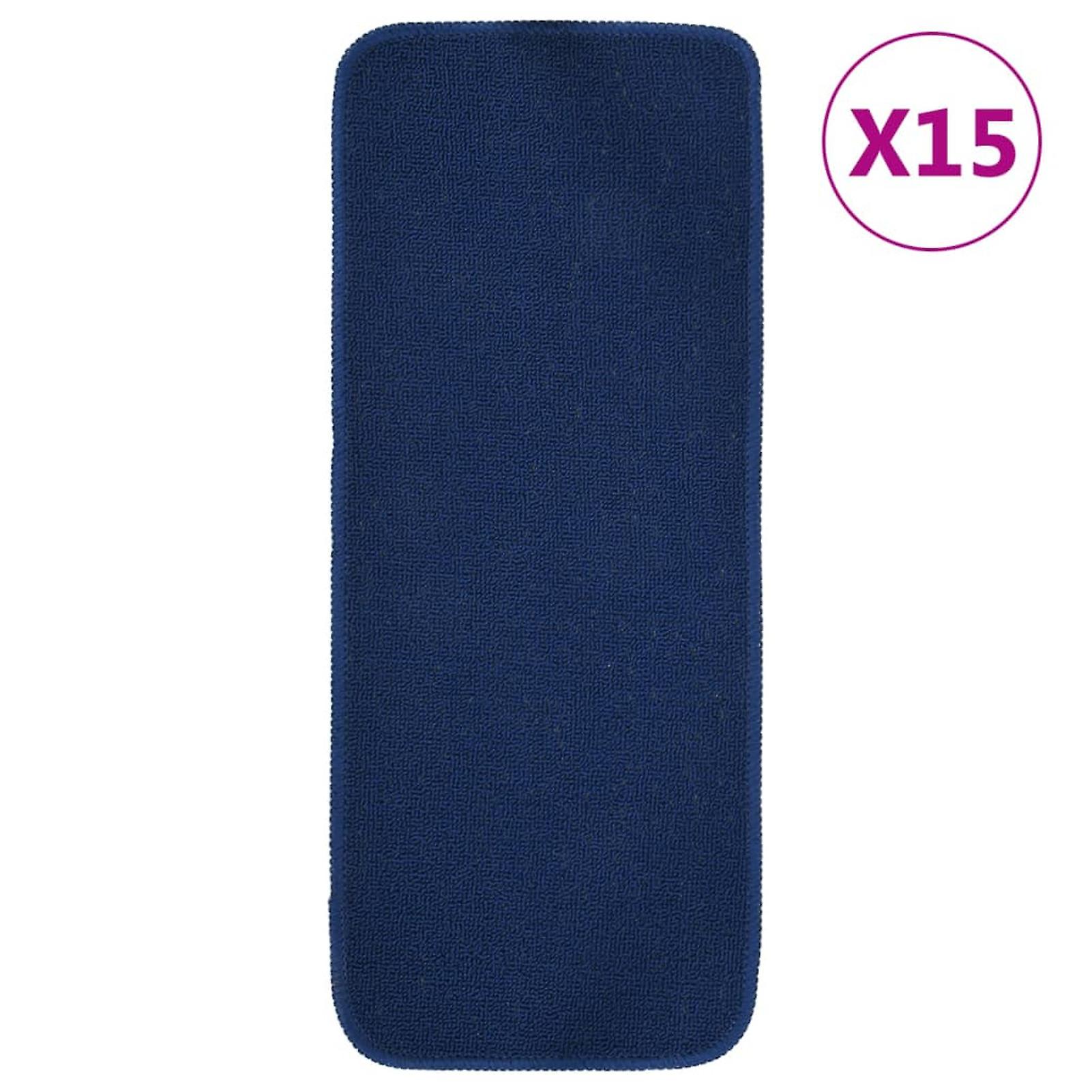 Stair Carpet 15 Pcs 60x25 Cm Navy Blue Rectangular No.321292