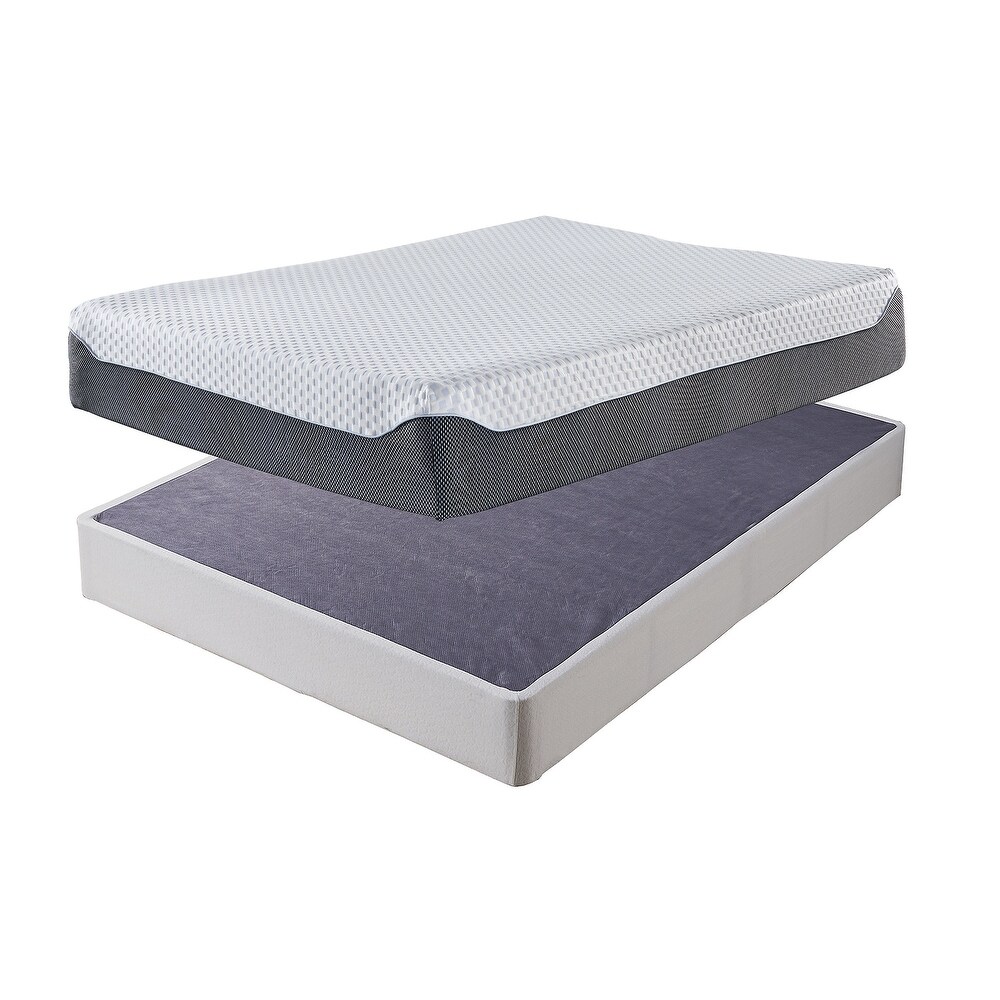 Signature Design by Ashley 12 Inch Chime Elite White/Gray 2 Piece King Mattress Package