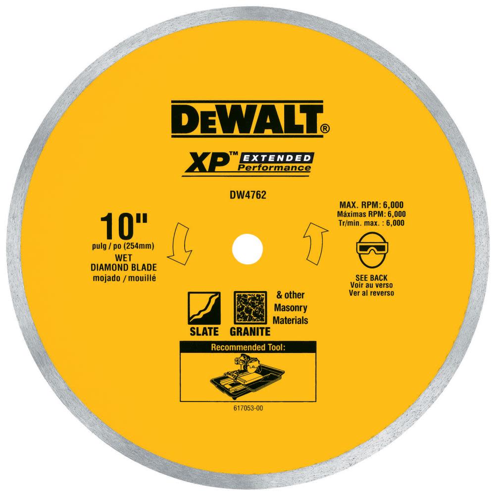 DEWALT 10 In. Porcelain Tile Blade DW4762 from DEWALT