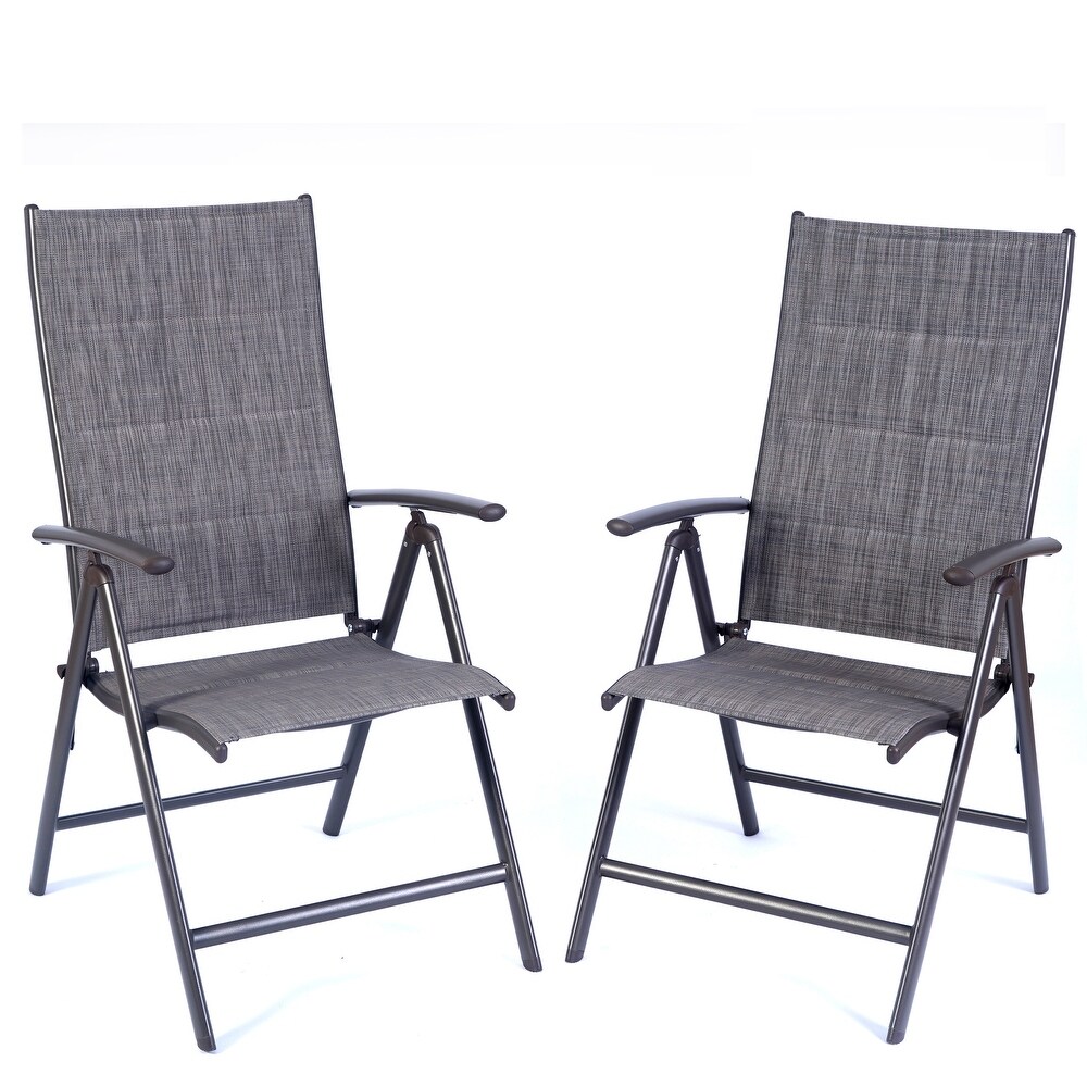 Kozyard Coolmen Outdoor Patio Dining Furniture 2 Pack Foldable Chairs