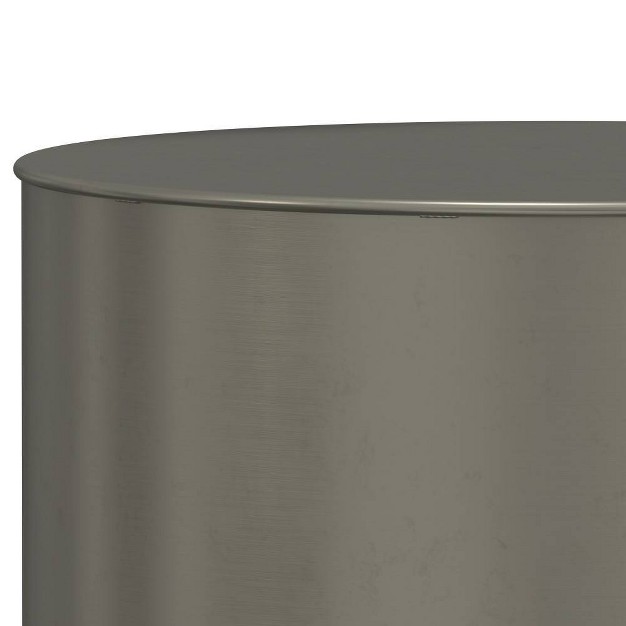 Lance Metal Cylinder Accent Table Ombre Black silver Wyndenhall