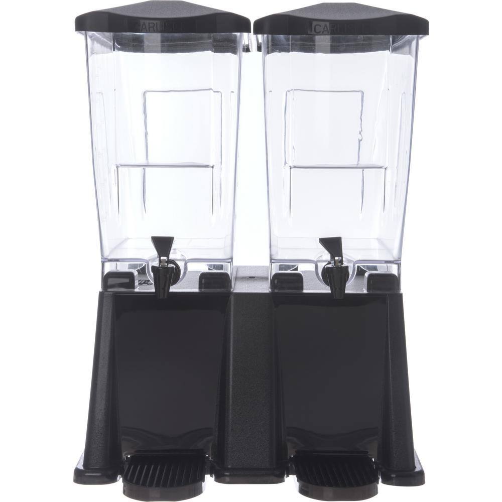 Carlisle 3 gal. Double Reservoir Economy Trim Polycarbonate Beverage Dispenser in Black 1085303