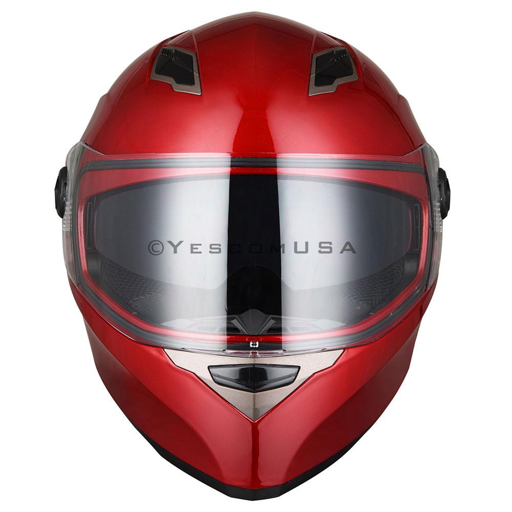 AHR DOT Motorcycle Helmet Full Face Dual Visors Red