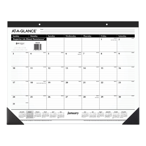 AT-A-GLANCE Ruled Desk Pad， 22 x 17， 2022 (SK2400)