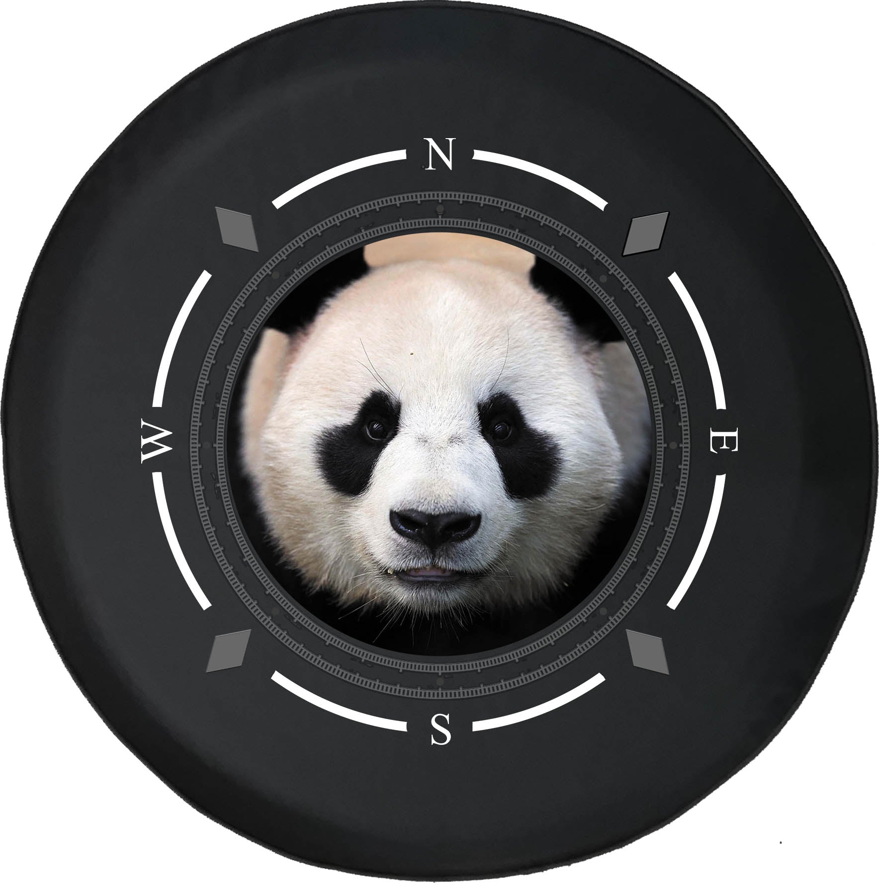 Spare Tire Cover Compass Cute Panda Staring Back at You Wheel Covers Fit for SUV accessories Trailer RV Accessories and Many Vehicles