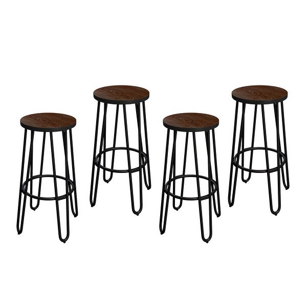 Lavish Home 24-Inch Hairpin Leg Bar Stools， 4-Pack