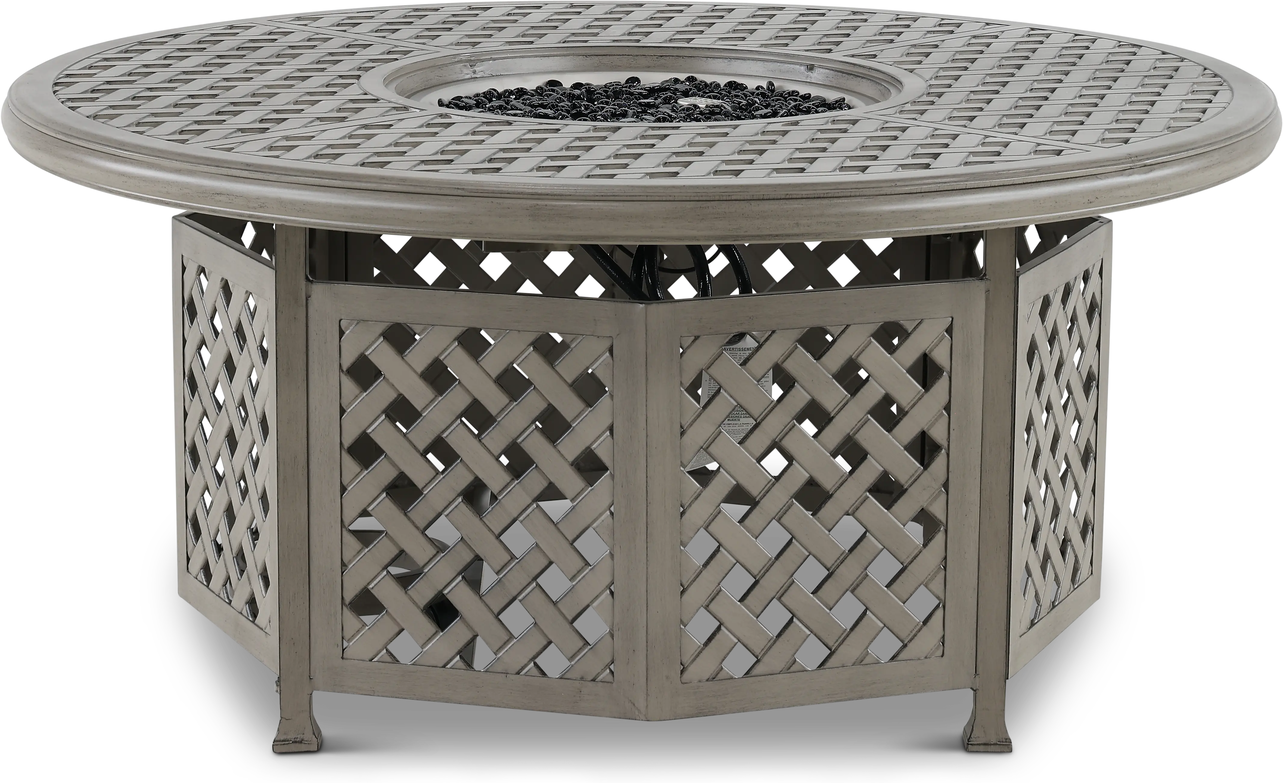 Macan Gray Cast Metal Patio Fire Pit with Accessories