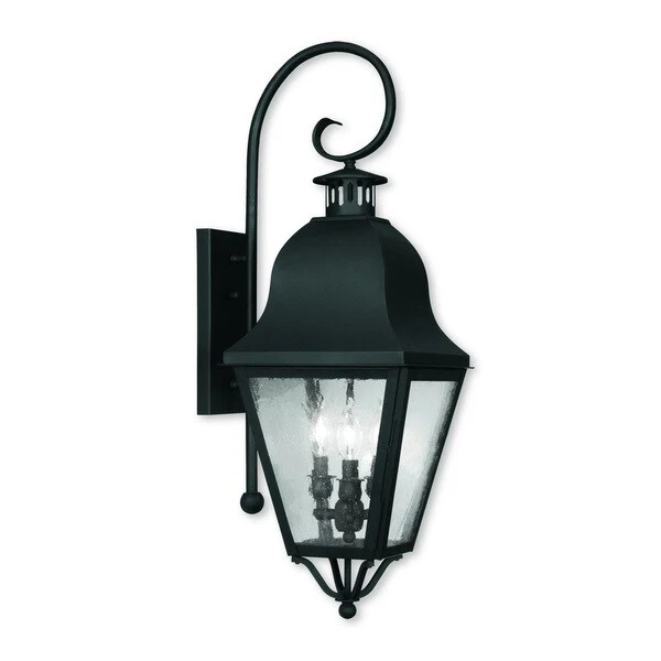 Livex Lighting Amwell Black 3-light Outdoor Wall Lantern Shopping - The Best Deals on Outdoor Wall Lanterns | 18909469