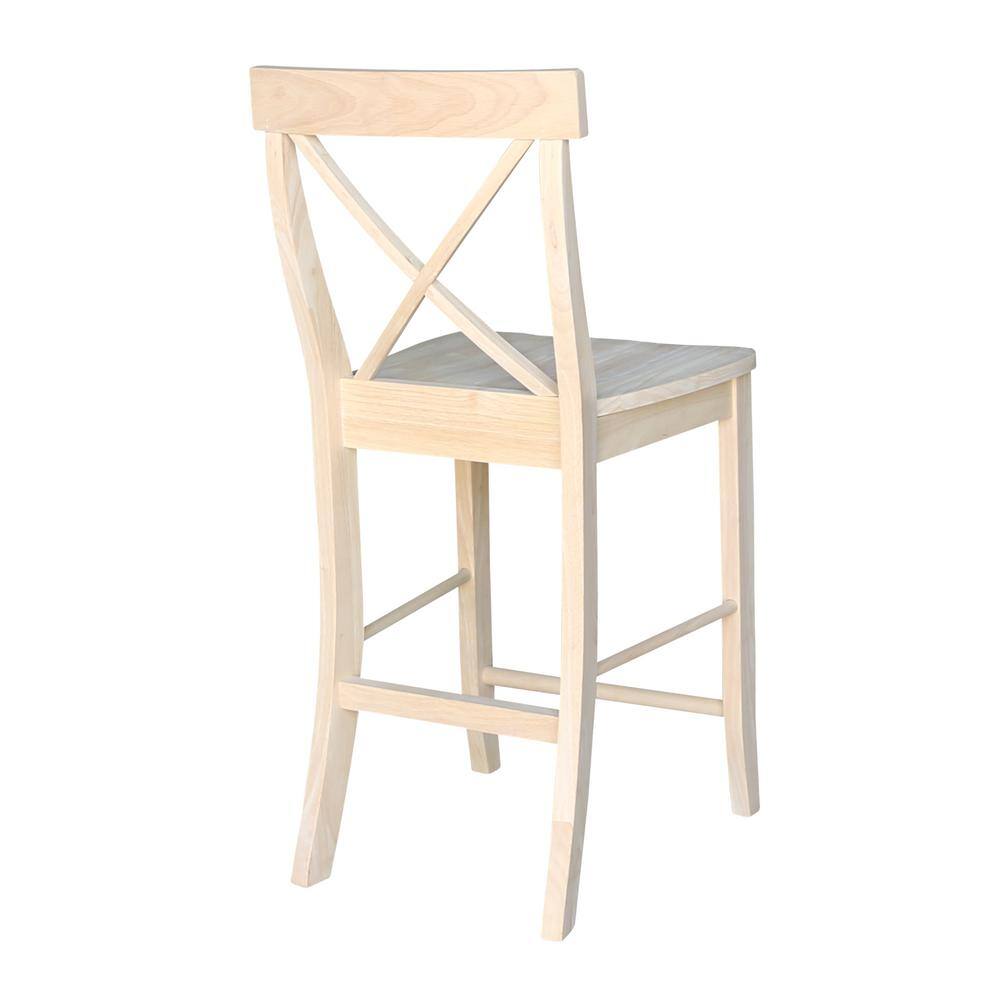 International Concepts 24 in. Unfinished Wood Bar Stool S-6132