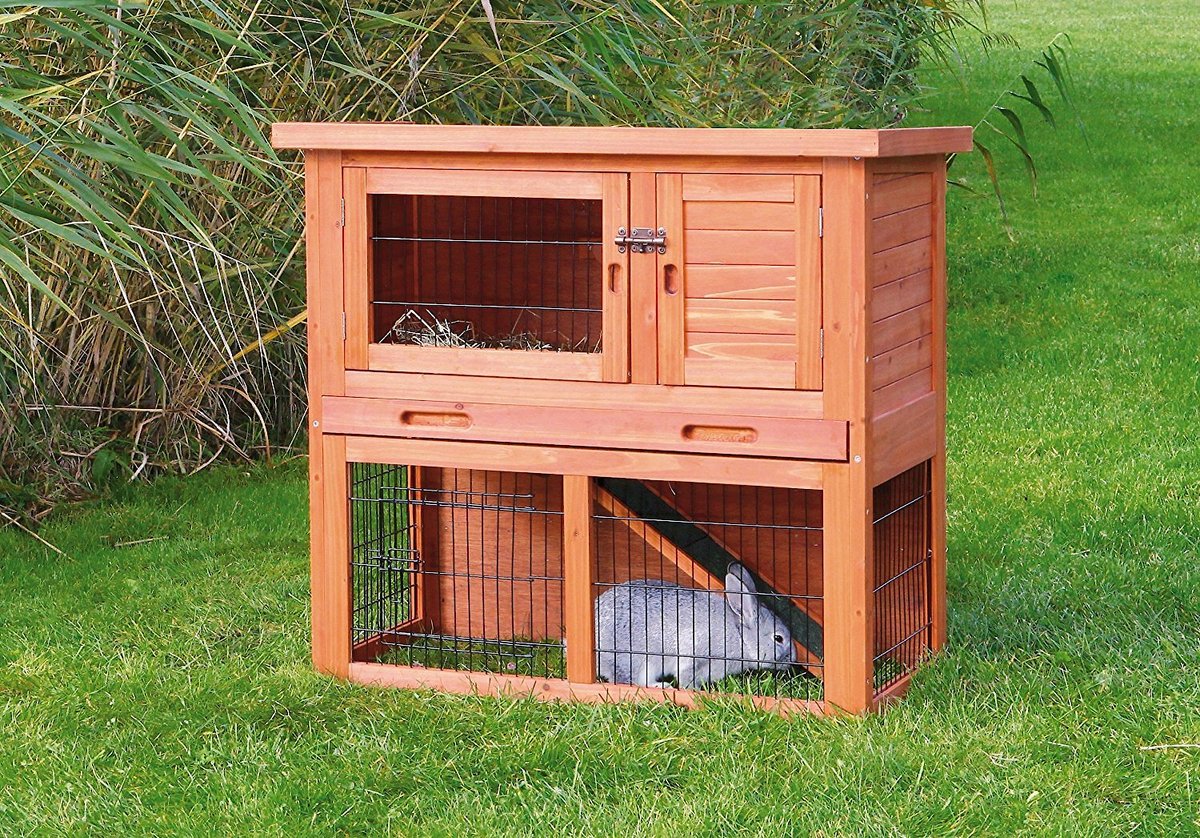 TRIXIE Natura Rabbit Hutch With Sloped Roof