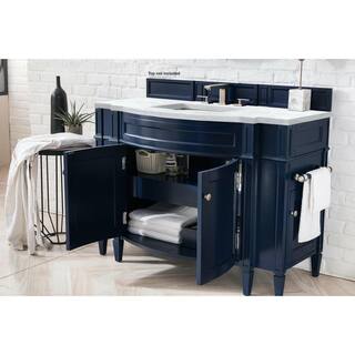 James Martin Vanities Brittany 46.5 in. W x 23 in.D x 32.8 in. H Single Bath Vanity Cabinet Without Top in Victory Blue 650-V46-VBL