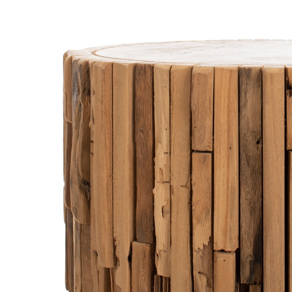 SAFAVIEH Minidoka Teak Round End Table   14\