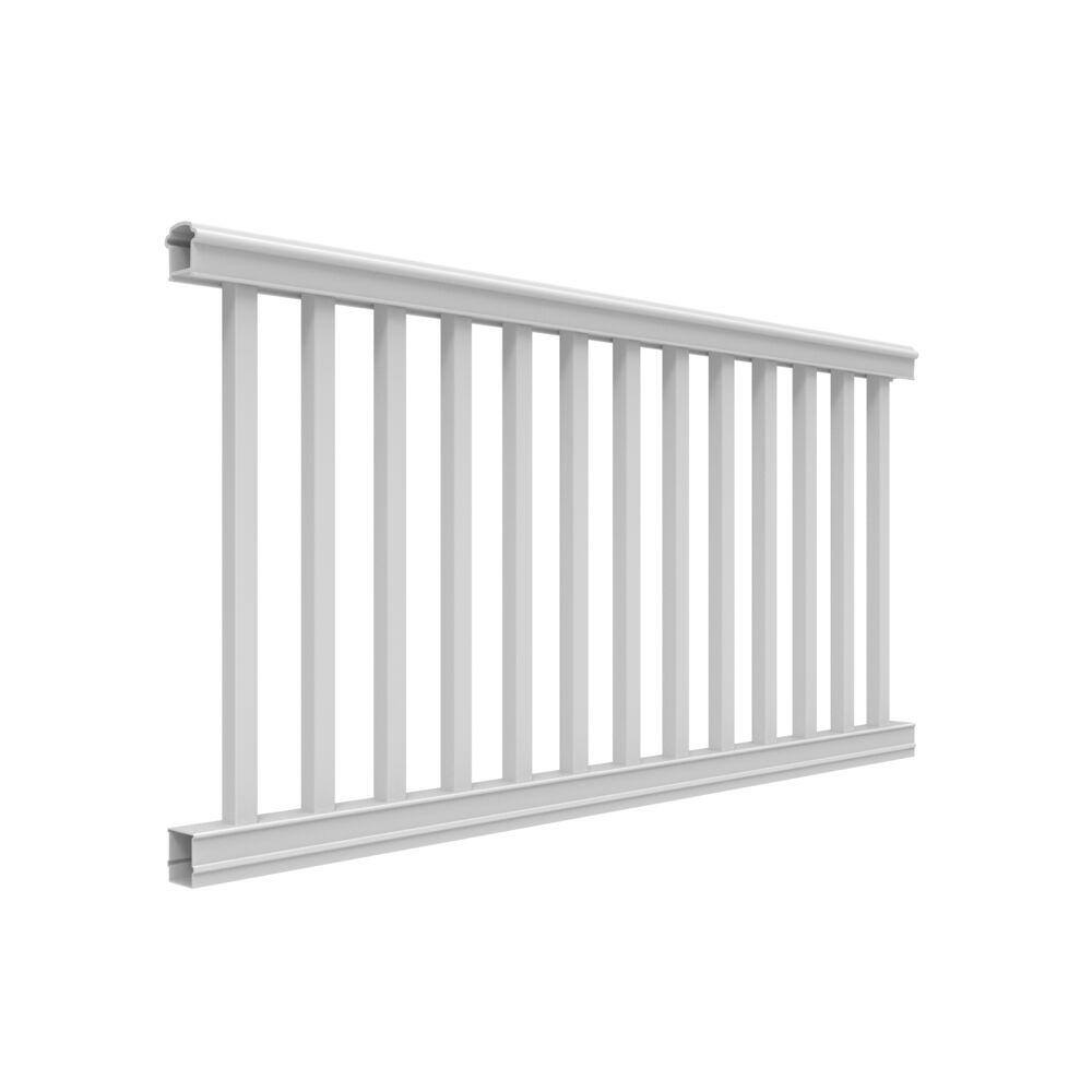 Barrette Outdoor Living Bella Premier Series 6 ft. x 36 in. White Vinyl Rail Kit with Square Balusters 73012442