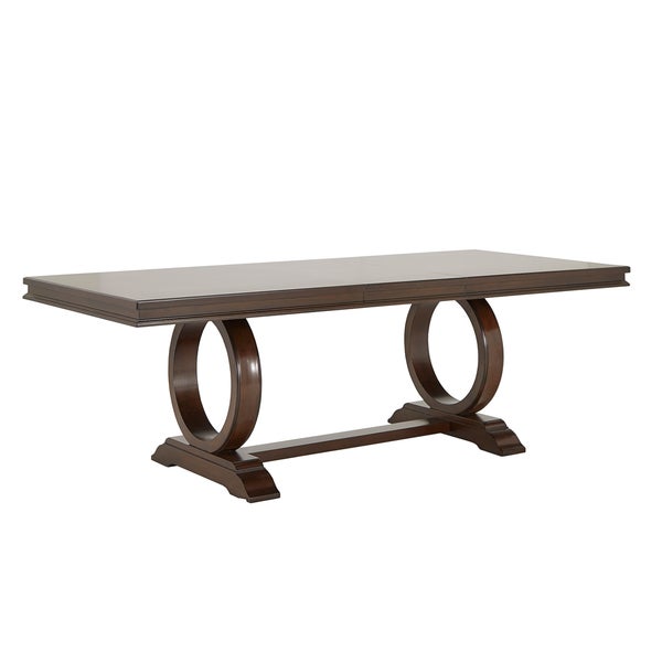 Willa Wood Extendable Trestle Base Dining Table by iNSPIRE Q Classic - Cherry Brown