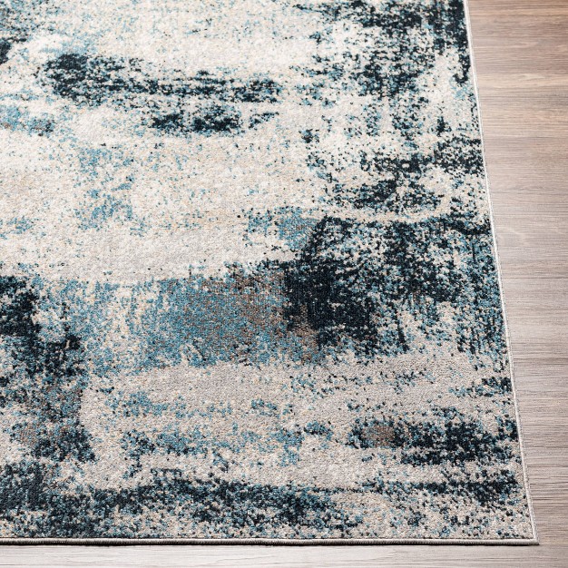 Lavadora Traditional Machine Washable Watercolor Accent Rug Blue beige Artistic Weavers