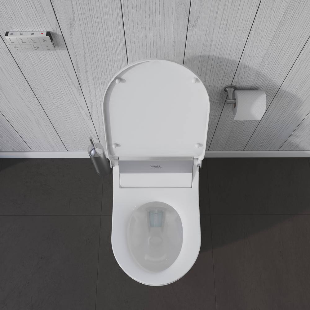 Duravit 1-Piece 0.92 GPF Dual Flush Elongated Toilet in White with HygieneGlaze Seat Not Included 2173512001