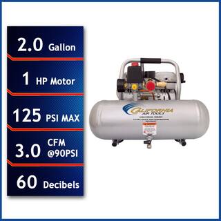 California Air Tools Industrial 2-Gal. 1 HP Ultra Quiet Oil-Free and Lightweight Electric Air Compressor 2010ALFC