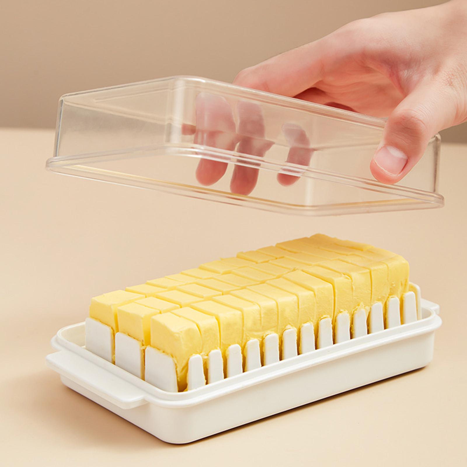 2x Portable Butter Keeper Butter Storage Box Kitchen Storage Container with Lid Cheese Case Rectangle Storage Box for Home Kitchen