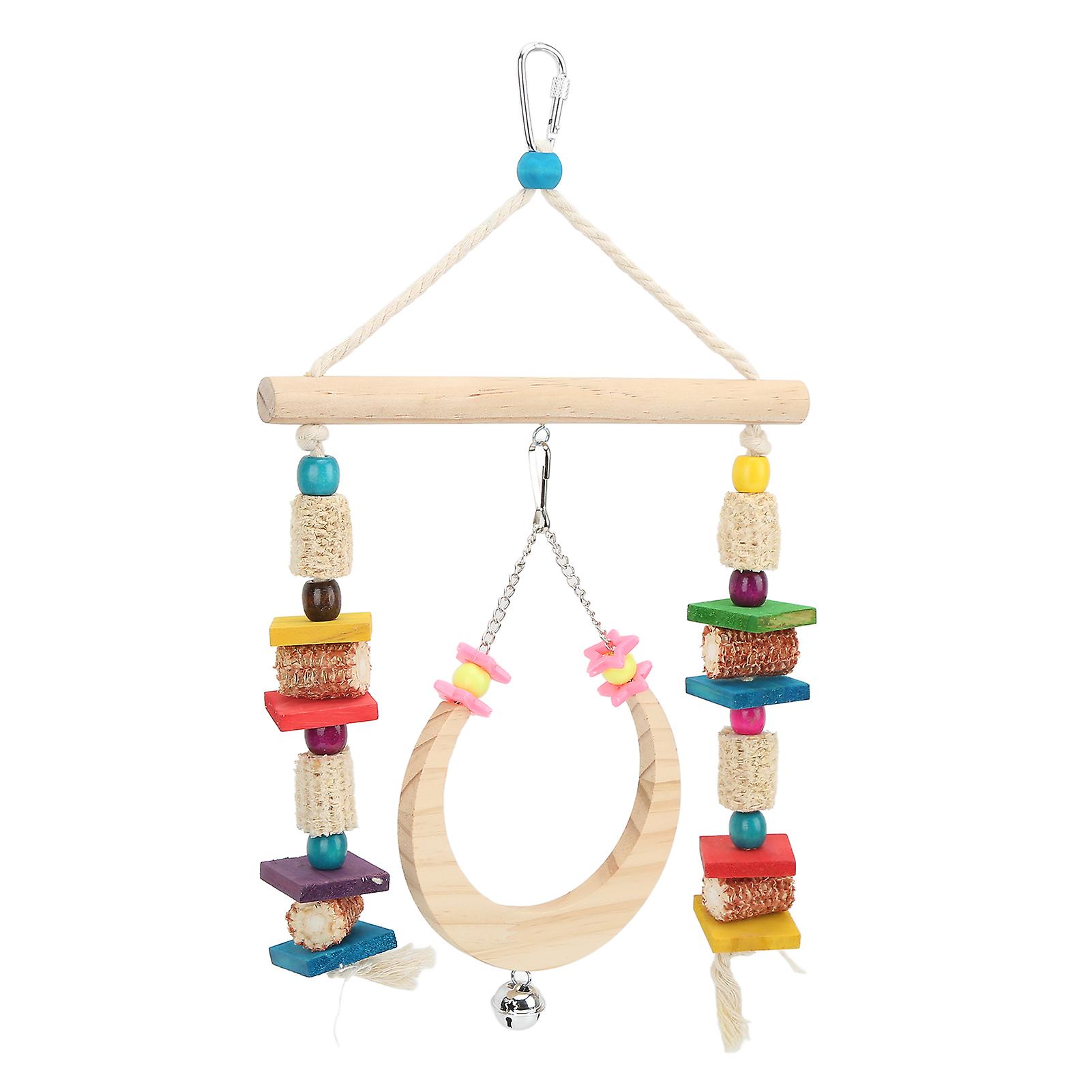 Bird Chewing Toys Natural Wood Corn Cob Parrot Swing Toy For Small Parakeets Budgie Macaws Conures Finches Love Birds