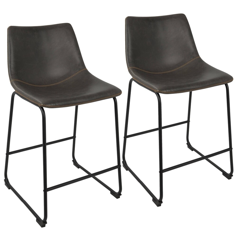 Carbon Loft Richard Faux Leather Counter Stool (Set of 2)