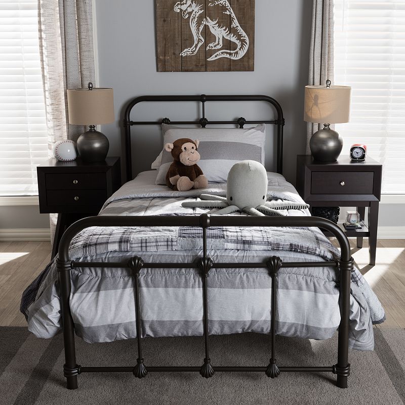 Baxton Studio Mandy Industrial Platform Twin Bed