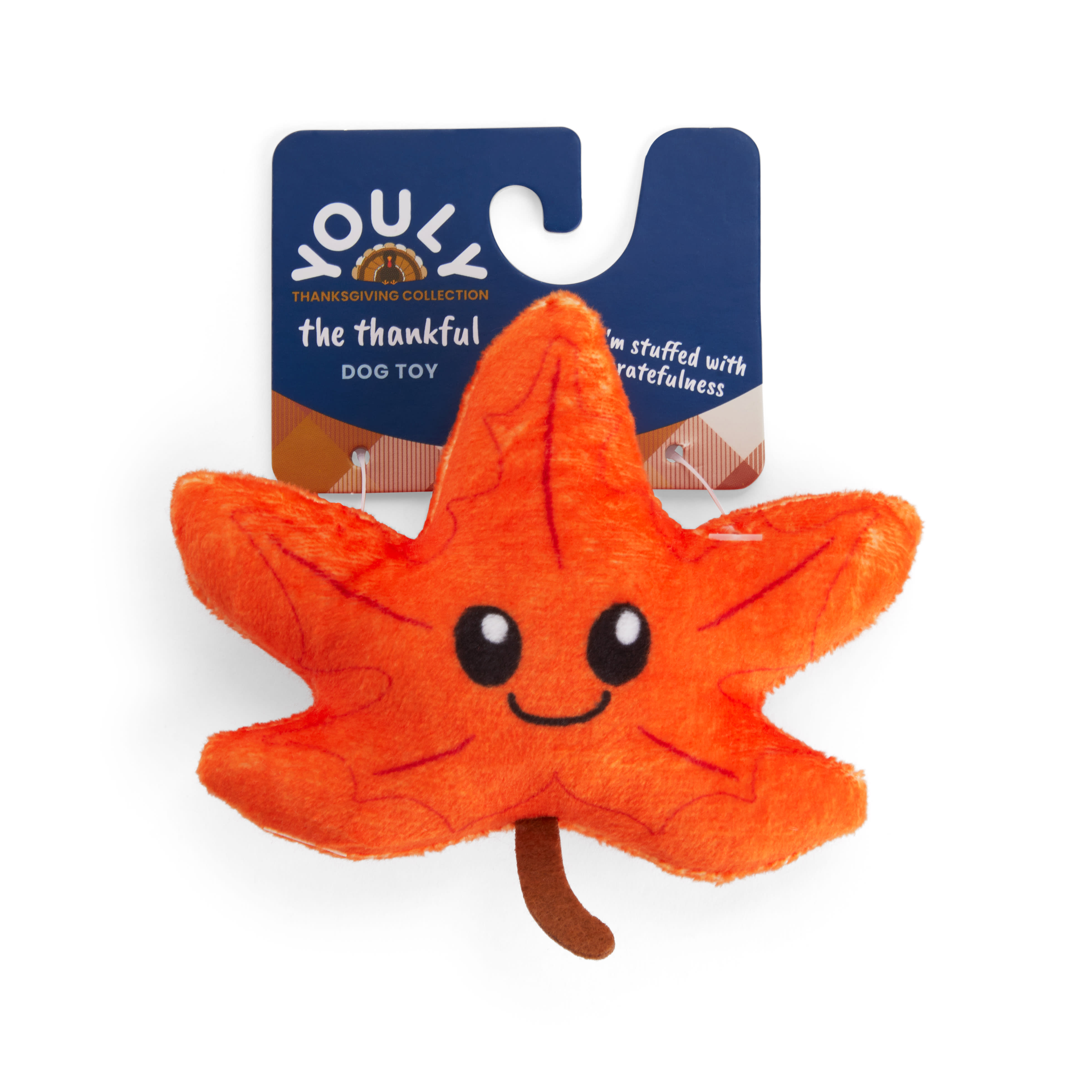 YOULY The Thanksgiving Collection Plush Leaf Dog Toy， X-Small