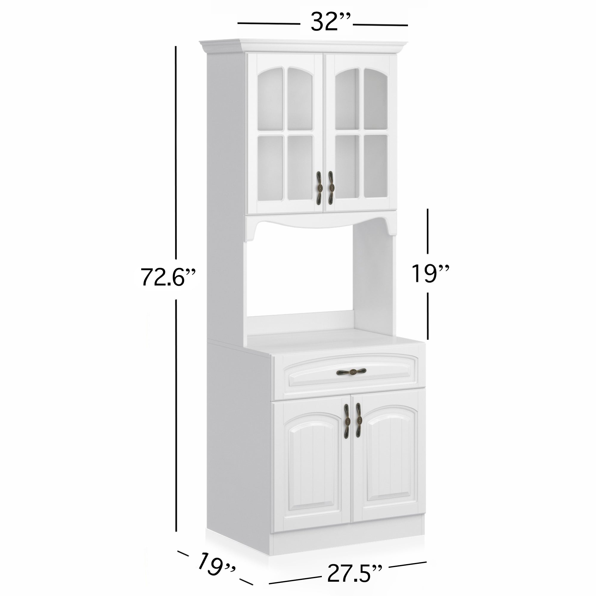 Living Skog Pantry Kitchen Storage Cabinet White MDF White